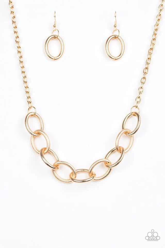 Boldly Bronx- Gold Necklace- Paparazzi Accessories