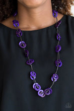 Load image into Gallery viewer, Waikiki Winds- Purple Wood Necklace- Paparazzi Accessories
