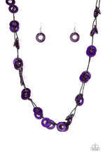 Load image into Gallery viewer, Waikiki Winds- Purple Wood Necklace- Paparazzi Accessories
