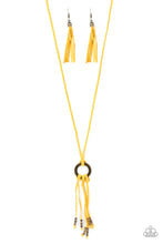 Load image into Gallery viewer, Feel At Homespun- Yellow Necklace- Paparazzi Accessories
