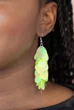 Load image into Gallery viewer, Stellar In Sequins - Green Earrings- Paparazzi Accessories
