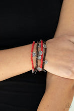 Load image into Gallery viewer, WOODn't Count It - Red Bracelet- Paparazzi Accessories
