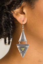 Load image into Gallery viewer, El Paso Edge - Green Earrings- Paparazzi Accessories
