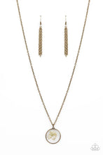 Load image into Gallery viewer, Tea Party Tease- Brass Necklace- Paparazzi Accessories
