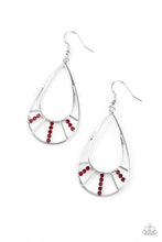 Load image into Gallery viewer, Line Crossing Sparkle - Red Earrings- Paparazzi Accessories

