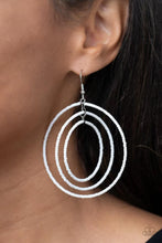 Load image into Gallery viewer, Colorfully Circulating- White Earrings - Paparazzi Accessories
