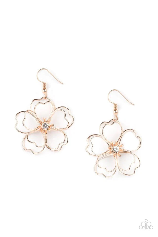 Petal Power - Rose Gold Earrings- Paparazzi Accessories