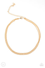 Load image into Gallery viewer, If You Dare- Gold Choker Necklace- Paparazzi Accessories
