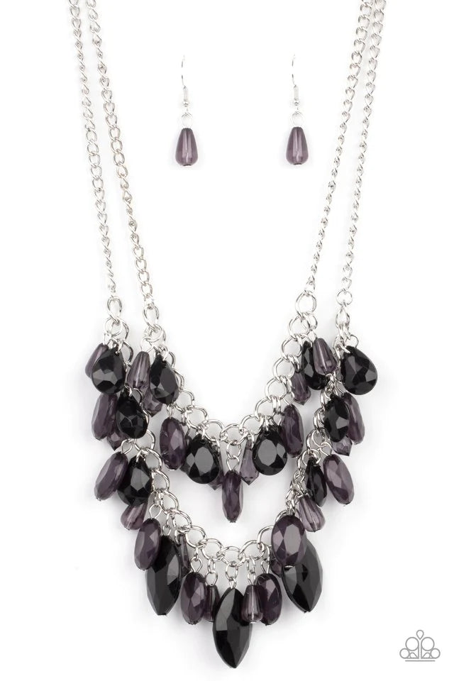 Midsummer Mixer - Black Necklace- Paparazzi Accessories