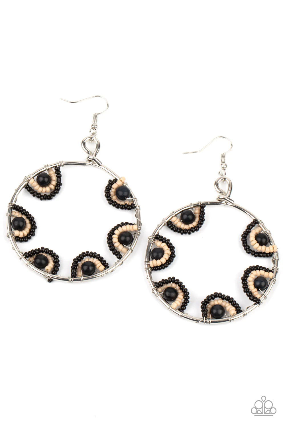 Off The Rim- Black Earrings- Paparazzi Accessories