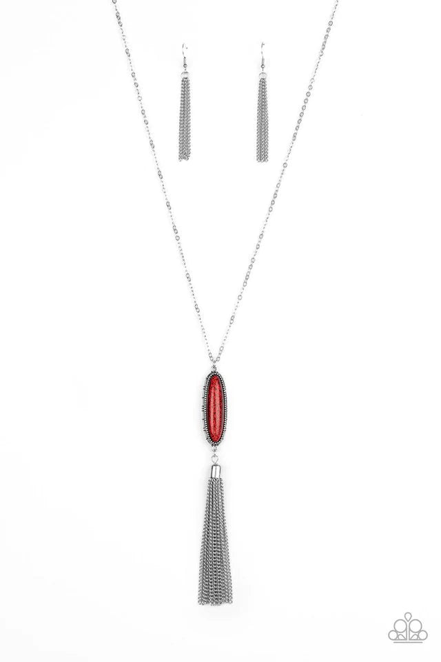 Stay Cool- Red Necklace- Paparazzi Accessories