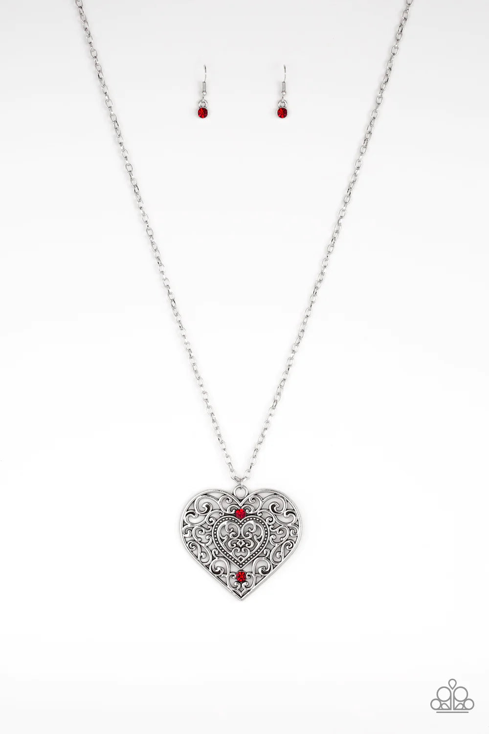 Classic Casanova- Red Heart Necklace - Paparazzi Accessories