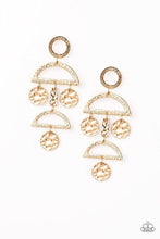 Load image into Gallery viewer, Incan Eclipse- Gold Earrings- Paparazzi Accessories
