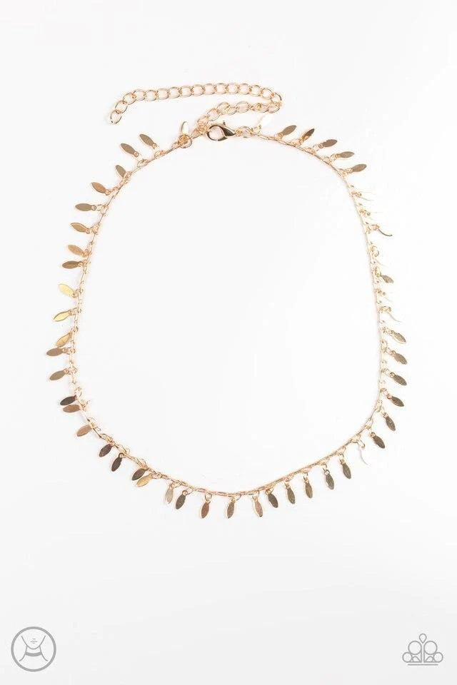 PURR-fect Ten- Gold Choker Necklace- Paparazzi Accessories