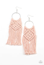 Load image into Gallery viewer, Macrame Rainbow- Pink Earrings- Paparazzi Accessories
