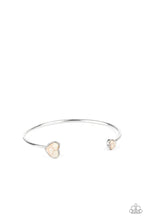 Load image into Gallery viewer, Romantically Rustic - White Heart Cuff Bracelet- Paparazzi Accessories
