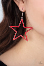 Load image into Gallery viewer, Count Your Stars- Red Earrings- Paparazzi Accessories
