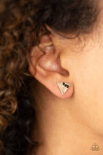 Load image into Gallery viewer, Pyramid Paradise- Black Earrings- Paparazzi Accessories
