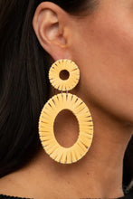 Load image into Gallery viewer, Foxy Flamenco- Yellow Earrings- Paparazzi Accessories
