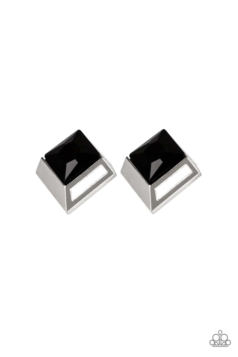 Stellar Square- Black Earrings- Paparazzi Accessories