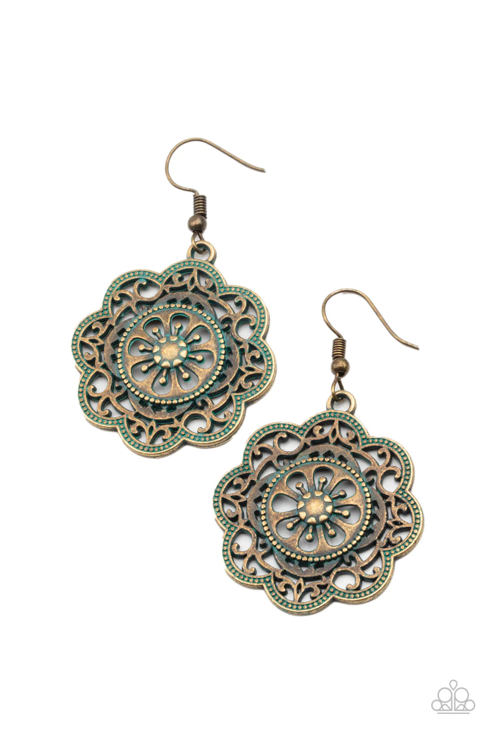 Western Mandalas - Brass Earrings- Paparazzi Accessories