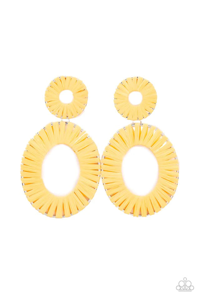 Foxy Flamenco- Yellow Earrings- Paparazzi Accessories