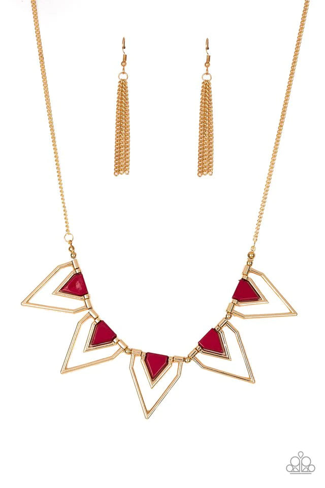 The Pack Leader- Red Necklace- Paparazzi Accessories