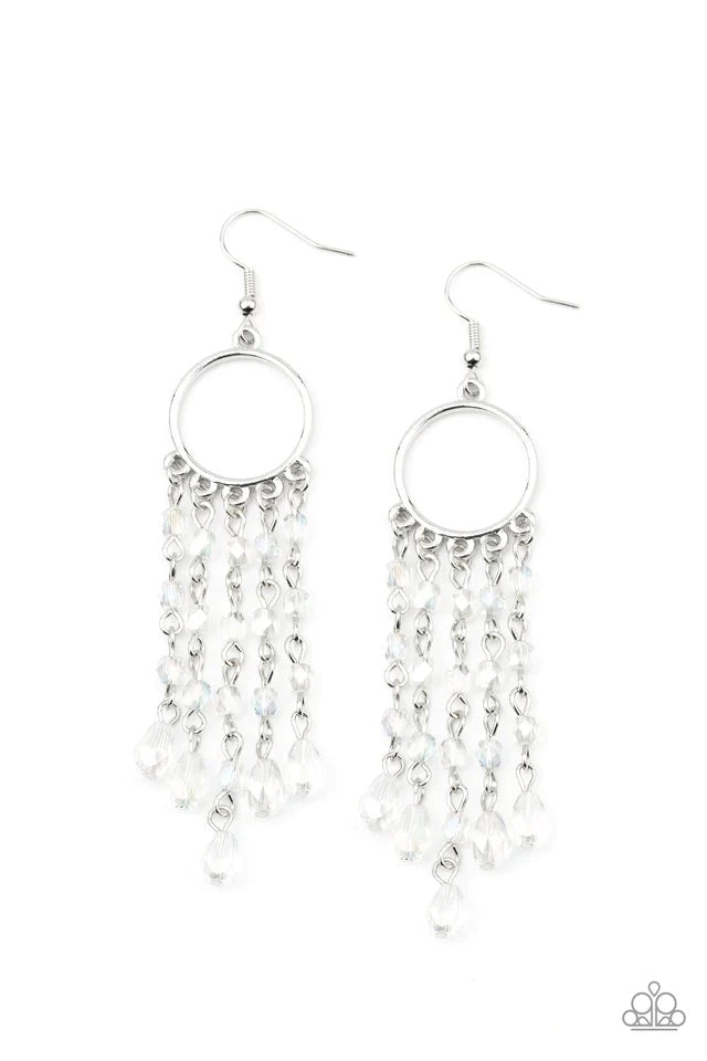 Dazzling Delicious - White Earrings- FASHION FIX- Paparazzi Accessories