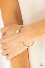 Load image into Gallery viewer, Romantically Rustic - White Heart Cuff Bracelet- Paparazzi Accessories
