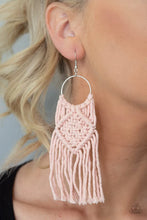 Load image into Gallery viewer, Macrame Rainbow- Pink Earrings- Paparazzi Accessories

