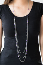 Load image into Gallery viewer, Colorful Cadence - Purple Necklace- Paparazzi Accessories
