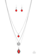 Load image into Gallery viewer, Tide Drifter - Red Necklace- Paparazzi Accessories
