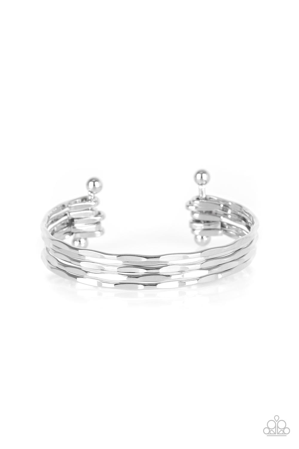 Street Refinement - Silver Cuff Bracelet -Paparazzi Accessories