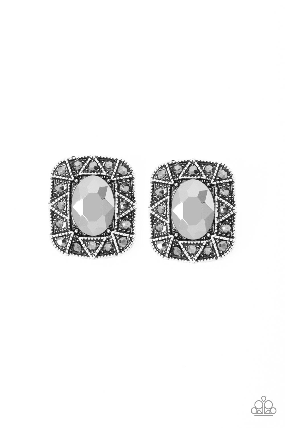 Young Money - Silver Earrings- Paparazzi Accessories