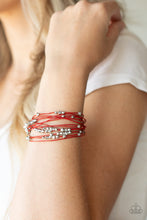 Load image into Gallery viewer, Star-Studded Affair - Red Bracelet- Paparazzi Accessories
