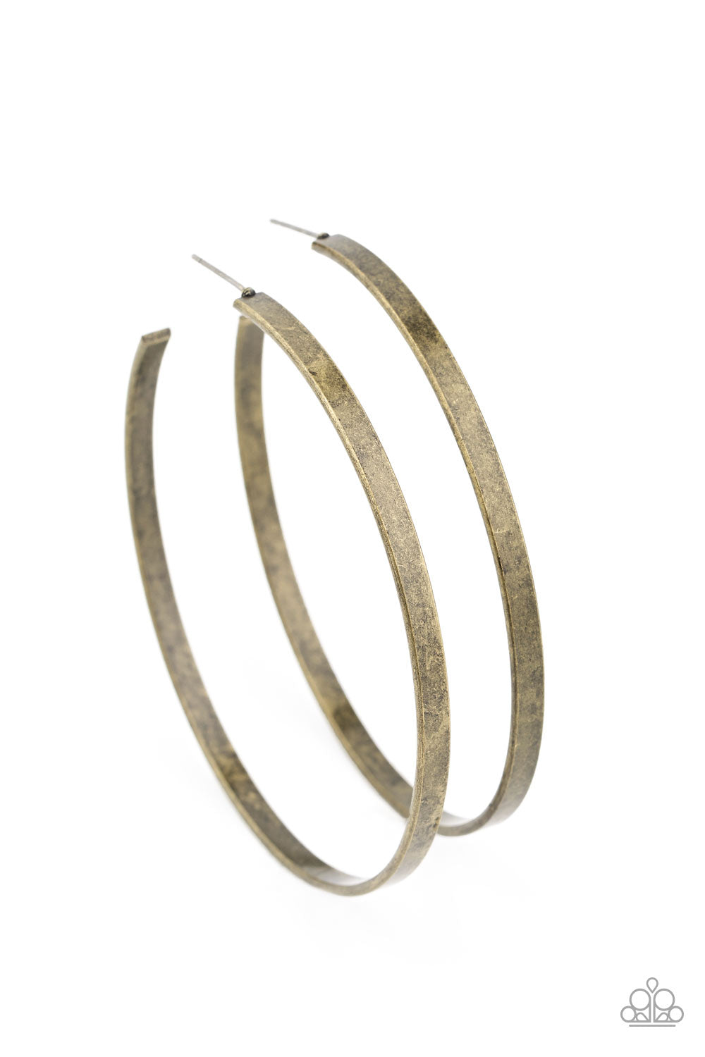 Lean Into The Curves - Brass Hoop Earrings- Paparazzi Accessories
