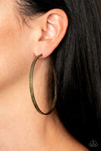 Load image into Gallery viewer, Lean Into The Curves - Brass Hoop Earrings- Paparazzi Accessories
