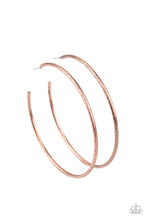 Load image into Gallery viewer, Rustic Roundabout - Copper Hoop Earrings- Paparazzi Accessories
