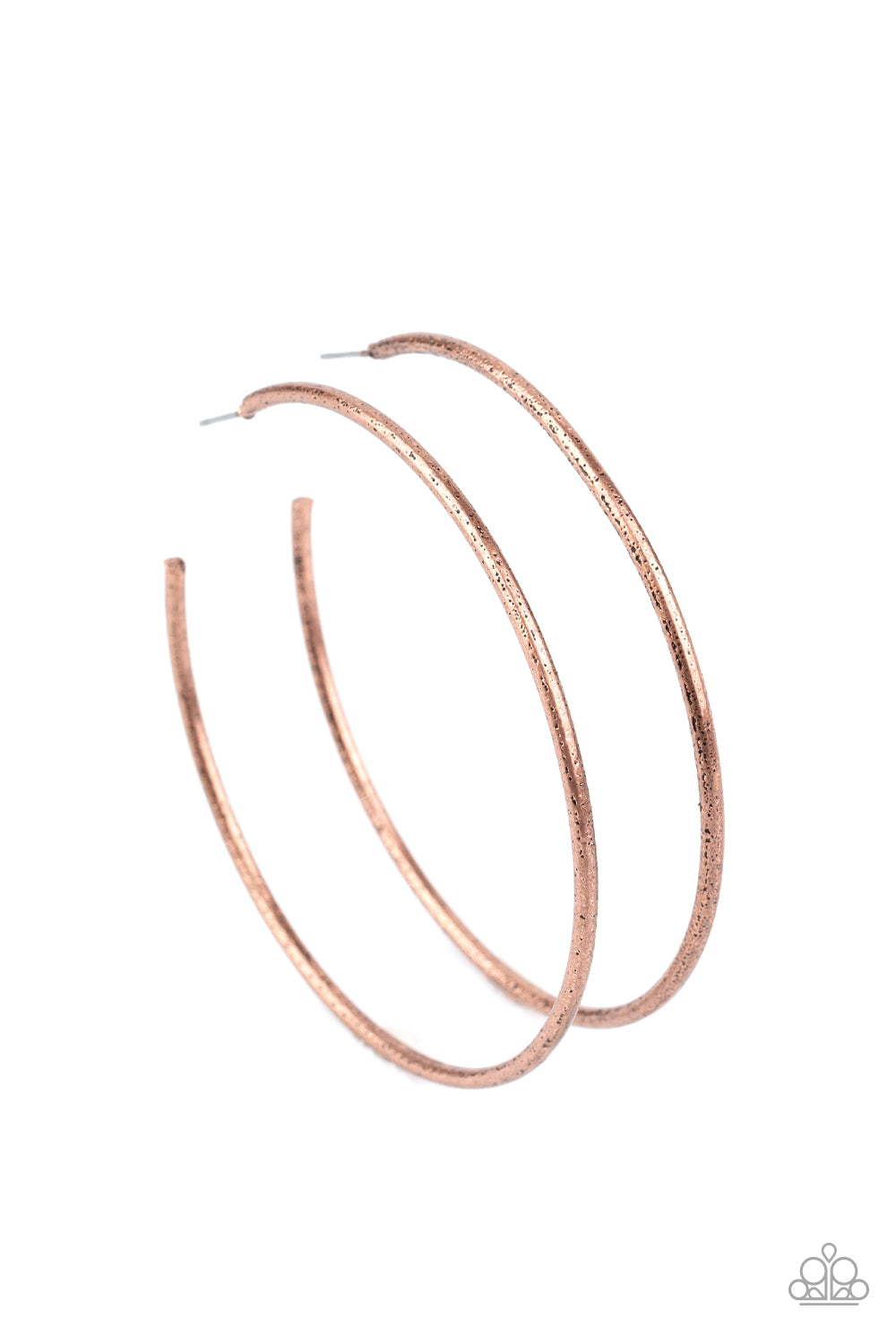 Rustic Roundabout - Copper Hoop Earrings- Paparazzi Accessories