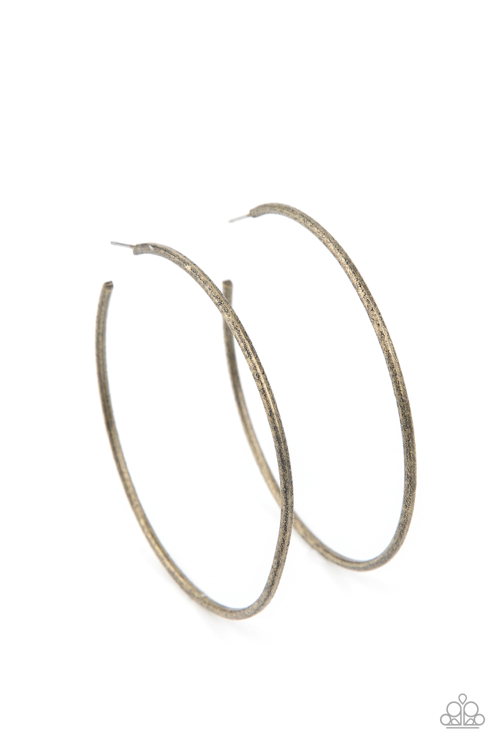 Rustic Roundabout - Brass Hoop Earrings- Paparazzi Accessories