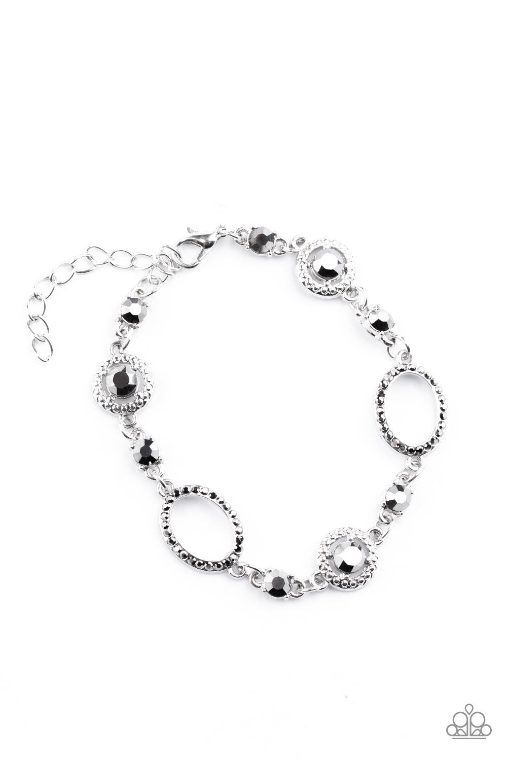 Wedding Day Demure - Silver Hematite Bracelet- Paparazzi Accessories