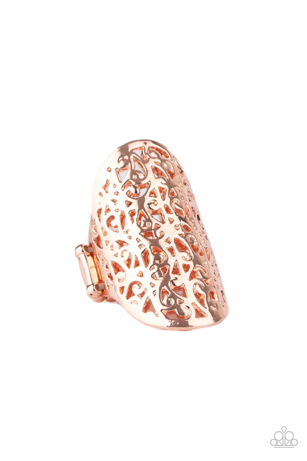 Full Out Frill - Shiny Copper Ring- Paparazzi Accessories