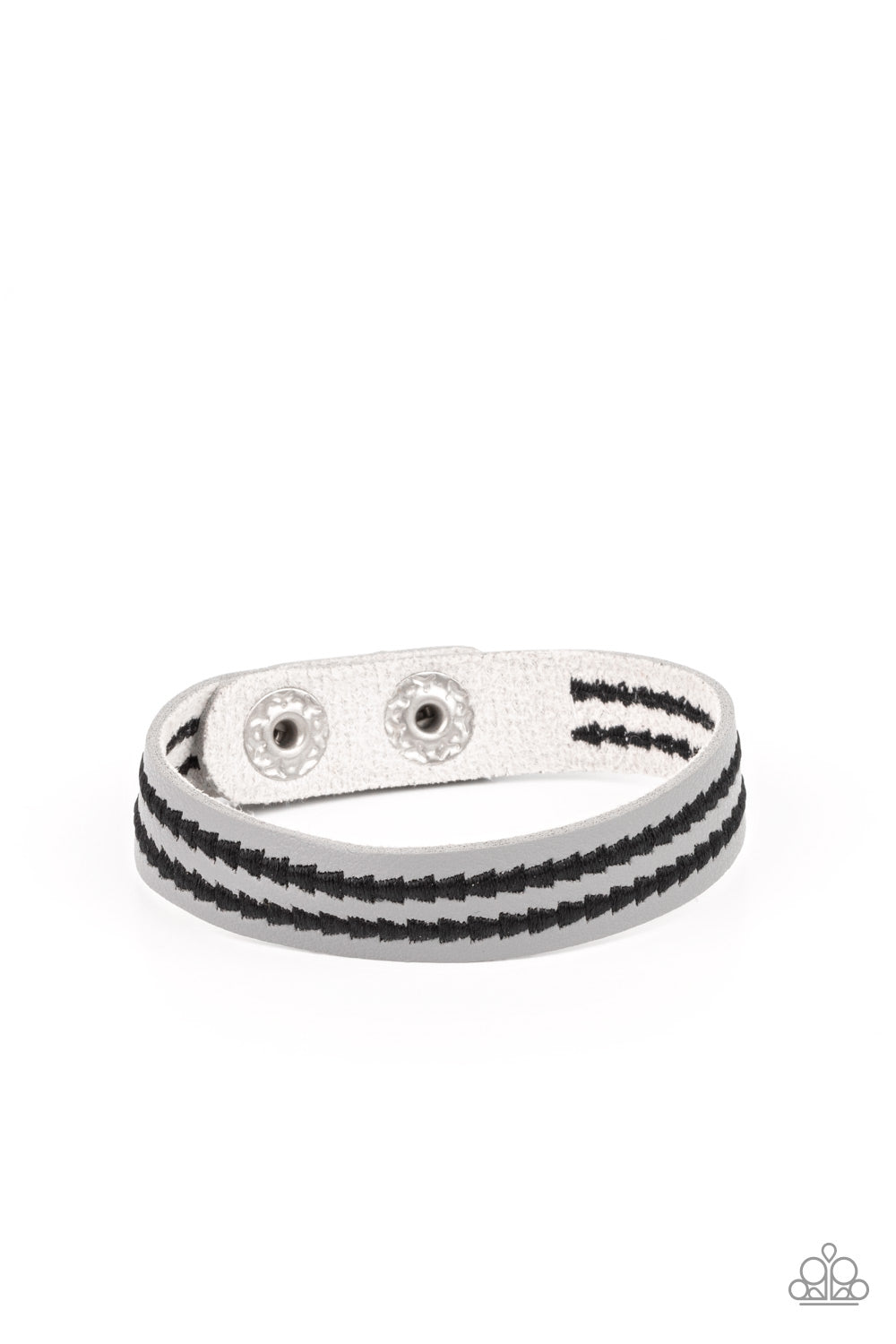 Show The Way - Gray/Black Wrap Bracelet-  Paparazzi Accessories