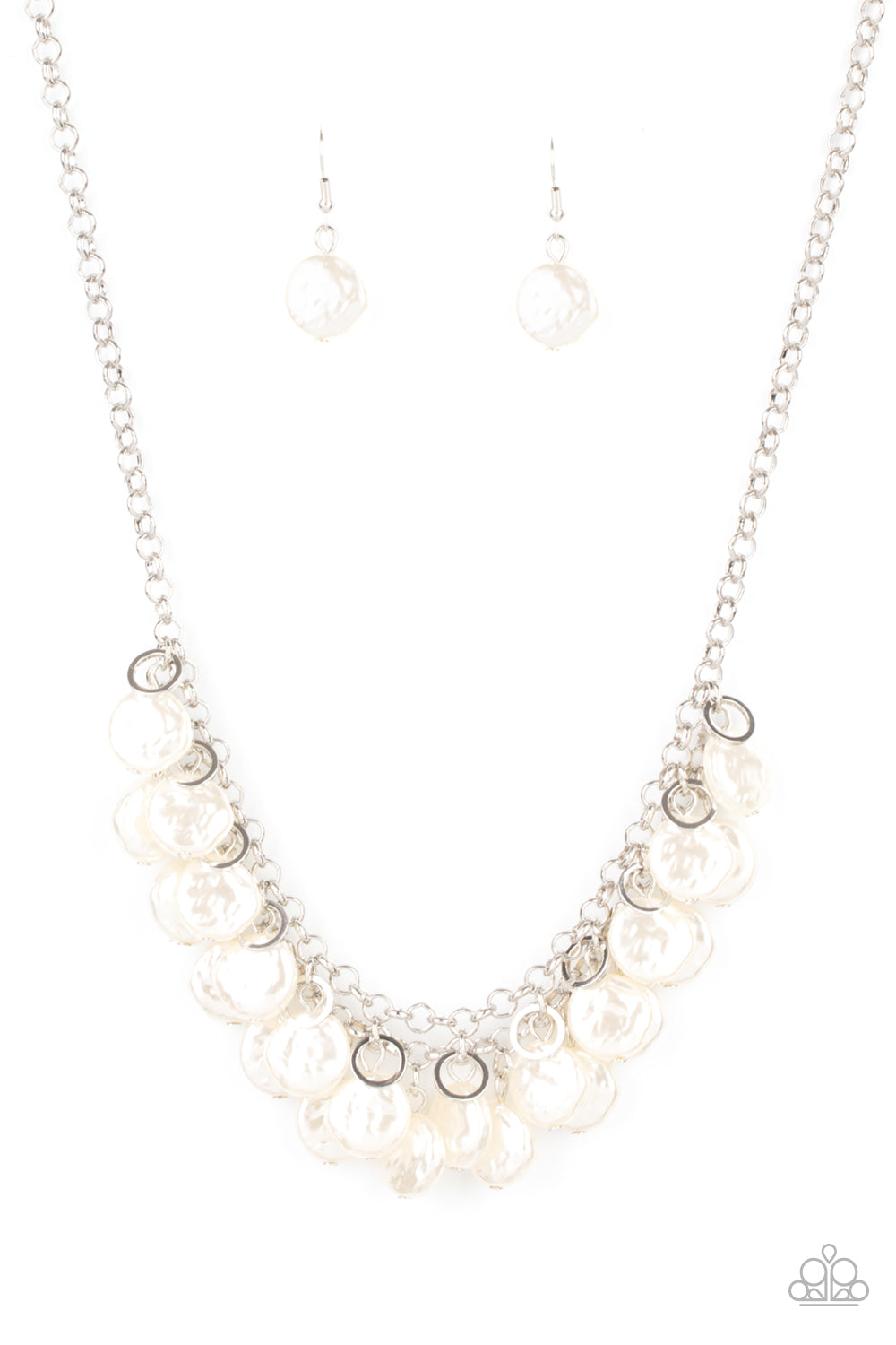 BEACHFRONT and Center - White Necklace- Paparazzi Accessories