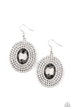 Load image into Gallery viewer, FIERCE Field - Silver Rhinestone Earrings- Paparazzi Accessories
