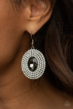 Load image into Gallery viewer, FIERCE Field - Silver Rhinestone Earrings- Paparazzi Accessories

