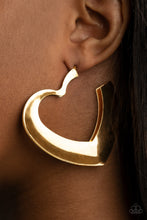Load image into Gallery viewer, Heart-Racing Radiance - Gold Earrings- Paparazzi Accessories
