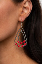 Load image into Gallery viewer, Summer Staycation- Red Earrings- Paparazzi Accessories
