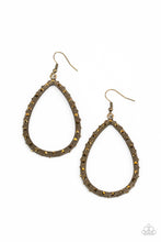 Load image into Gallery viewer, Standout Sparkle - Brass Earrings- Paparazzi Accessories
