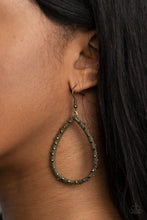 Load image into Gallery viewer, Standout Sparkle - Brass Earrings- Paparazzi Accessories
